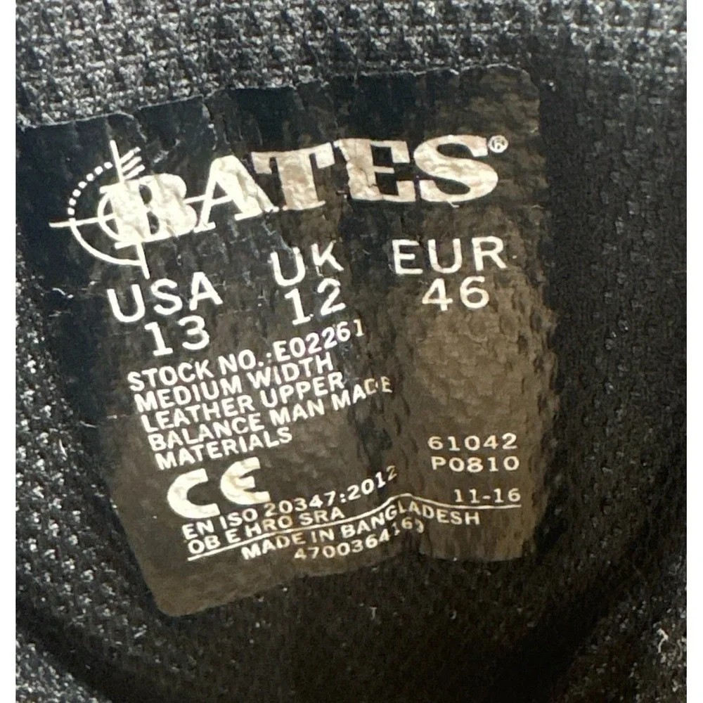 Bates Tactical Sport Mens Size 13 M Black Leather Side Zip Combat Boots E02261